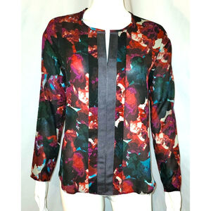 Simply Vera Vera Wang Semi-Sheer Watercolor Blouse - Size PS